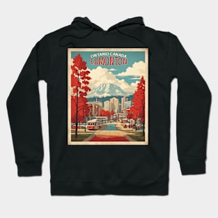 Edmonton Ontario Canada Vintage Poster Tourism Hoodie